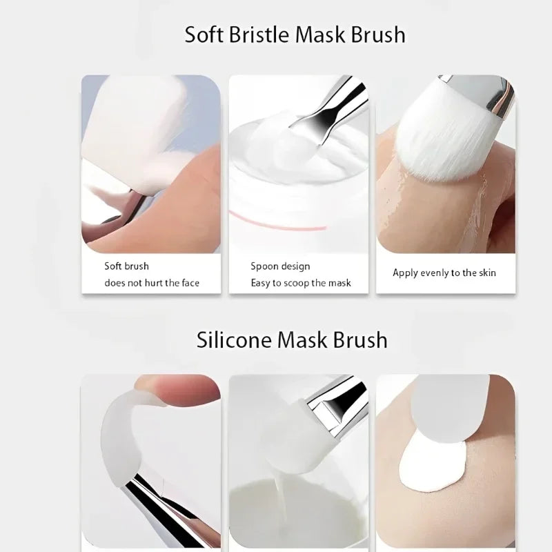 Dual-Use Silicone Facial Mask Brush with Soft Head And
