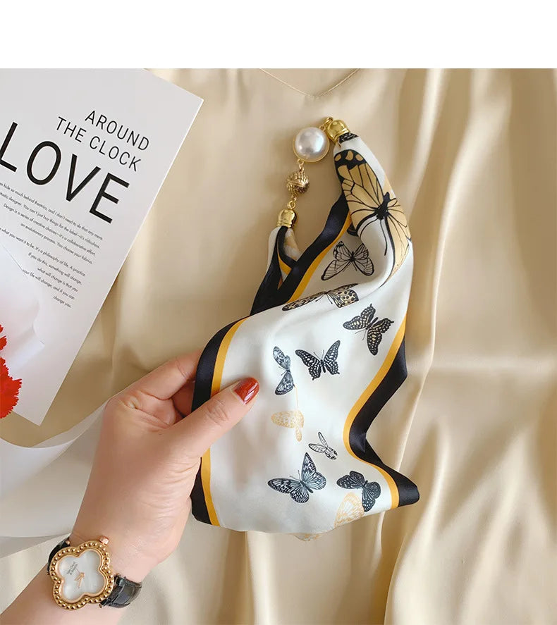 Imitation Silk Scarf Magnetic Buckle Necklace Pendant Wearing Spring and Autumn Cervical Protection for Women
