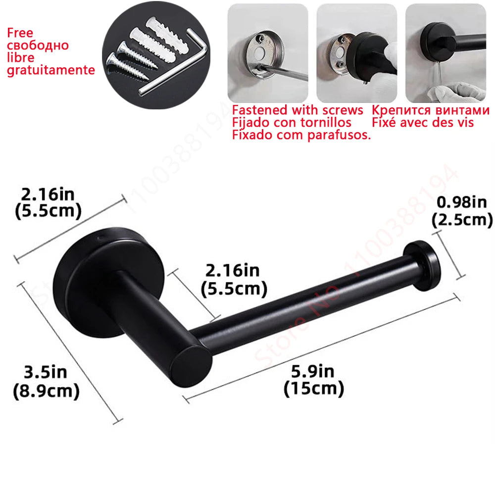 Hanging Paper Roll Towel Holder Bathroom Toilet Storage Stand Kitchen Organizer Napkin Rack Stainless Steel Adhesive Wall Mount