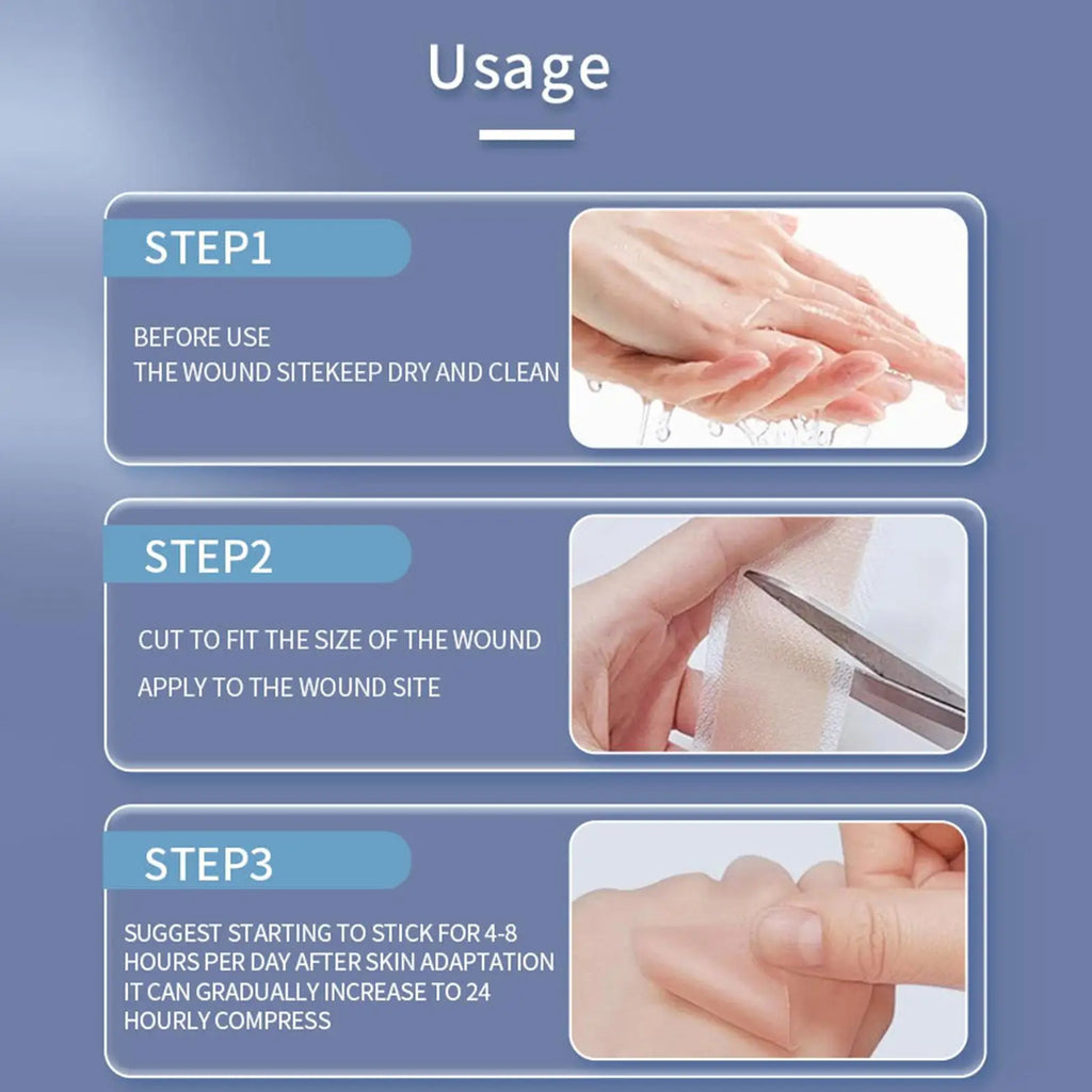 1 Roll Invisible Silicone Scar Sheets Self-Adhesive Scar Cover Tape Reusable and Effective Skin Care Strips