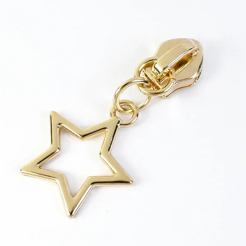 10/30Pcs Star Zipper Slider Pulls for Nylon Zippers By The Meter Bag Coat Zips Head Pullers Repair Kit DIY Sewing Accessories