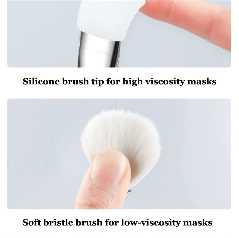 1PC Professional Double Ending Soft Bristle Silicone Wear-resistant Facial Flexible Mask Brush Skin Care Cleaning Beauty Tools