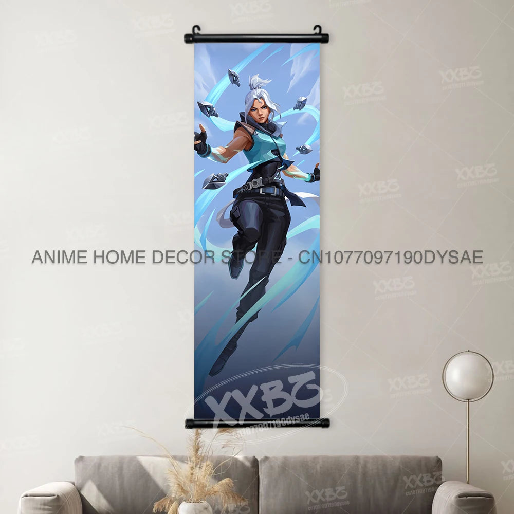 Valorant Posters Harbor Decorative Painting Astra Scrolls Picture Omen Home Decor Brimstone Home Decor Viper Wall Art Jett Mural