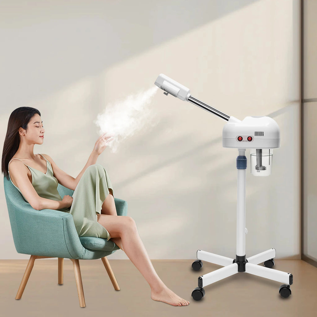 800W Professional Ozone Facial Steamer Spa Salon Face Sauna Skin Care Steam Machine Beautiful Cold Spraying Machine