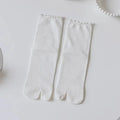 Japanese Ruffled Edge Cotton Split Toe Socks Solid Color Two-Toed Sock Unisex Harajuku Simple Tabi Socks High Elastic Hosiery