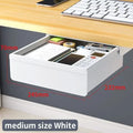 Transparent Under Desk Drawer Self Stick Hidden Storage Tray Quiet Pull Out Desk Organizer Accessory