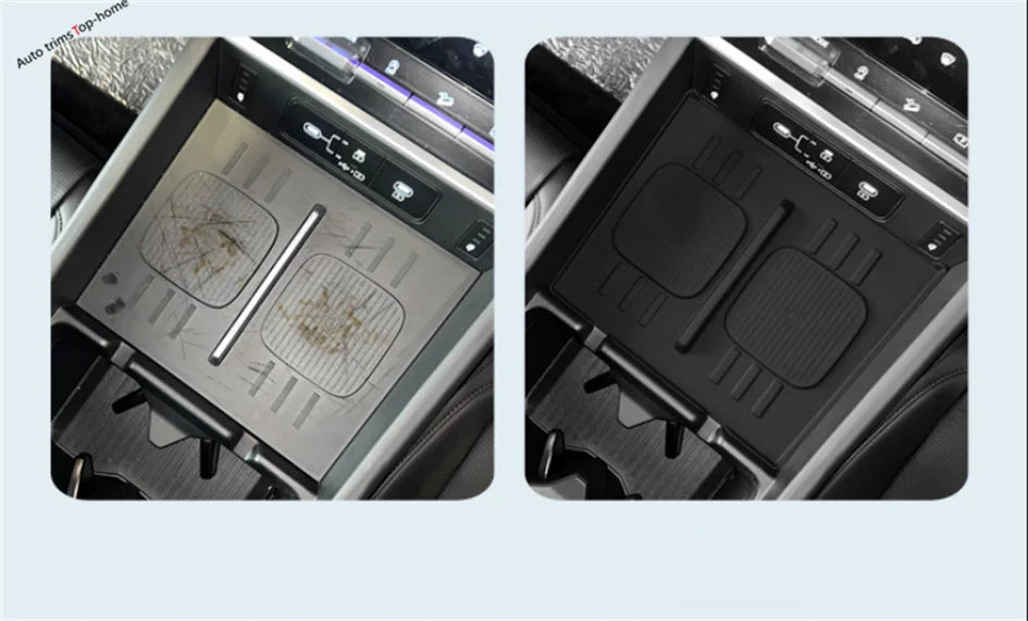 Silicone Center Console Wireless Charger Protection Pad upgrade Silica Gel Cover For Hyundai Santa Fe 2024 2025 Car Accessories