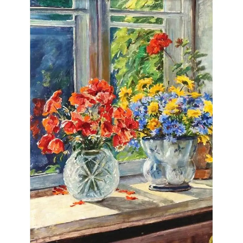 GATYZTORY Frame Painting By Numbers For Adults Coloring On Numbers Window Flower Gift Picture Drawing Paint Kit Diy Crafts