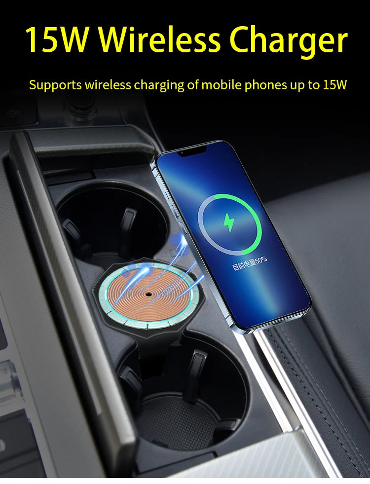 Wireless Charger For Audi A6 A7 S6 S7 C8  2019-2023 Cigarette Lighter Car Charger 15W Car Mobile Phone QI Fast Charging