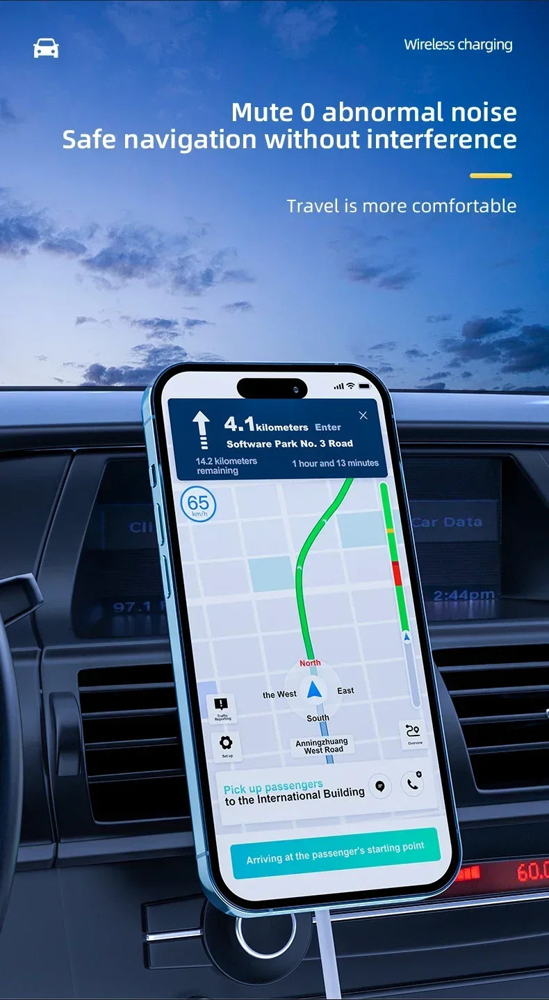 Magnetic Wireless Charger Air Vent in Car for Macsafe iPhone 12 13 14 15 16 Pro Max Magnet Phone Holder Fast Car Charging Stand