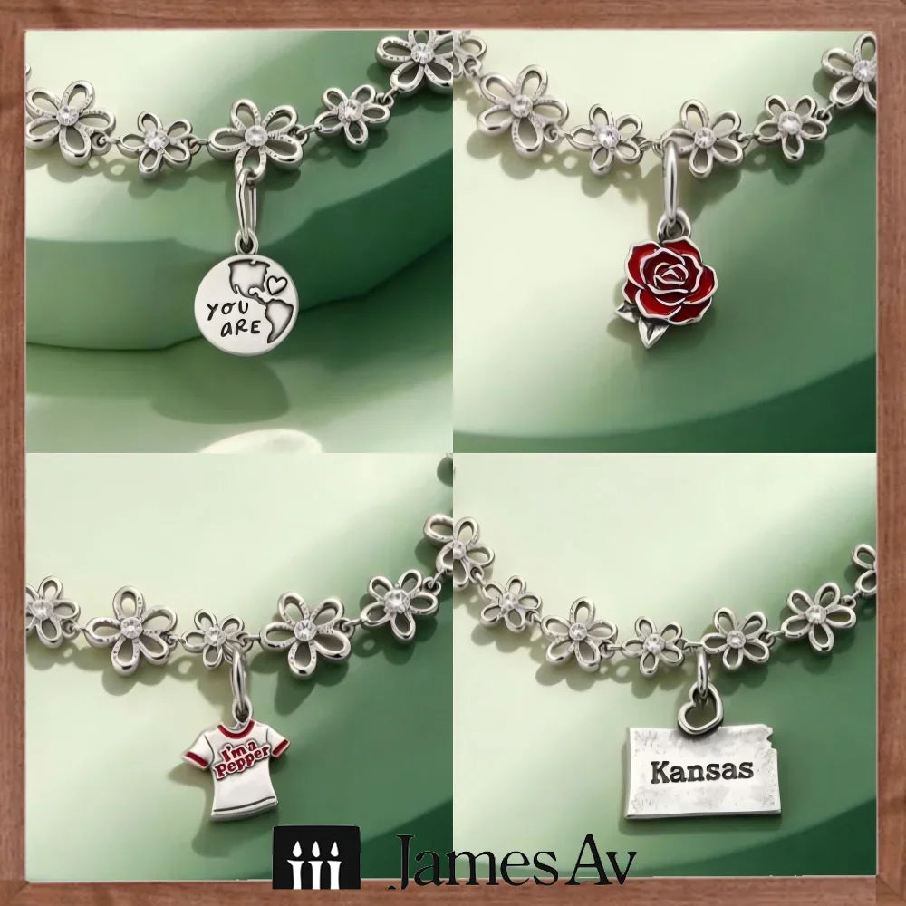 US Theme Enamel Charms Pendant Set