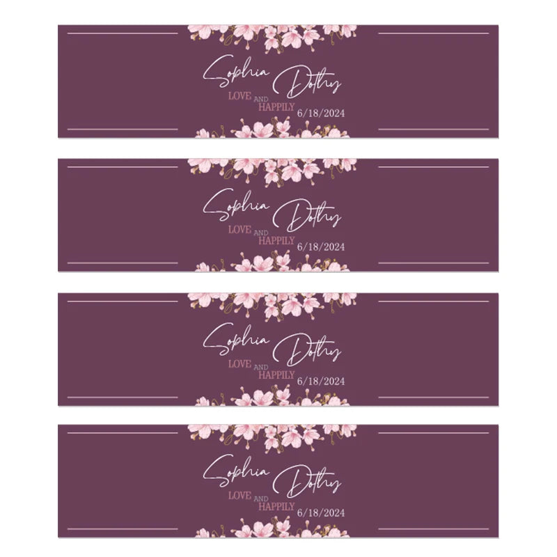 Custom Wedding Water Bottle Labels Personalized Name &amp; Date