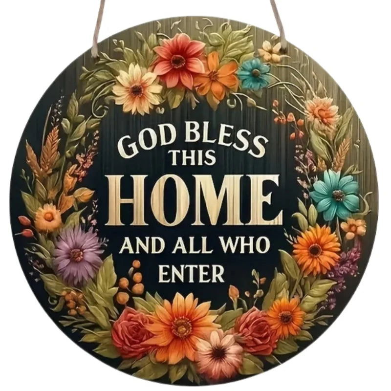 Vintage Home Is A Sweet Circular Wooden Sign Hanging, Suitable for Home, Living Room, Garden, Room, Porch Decoration, Gifts