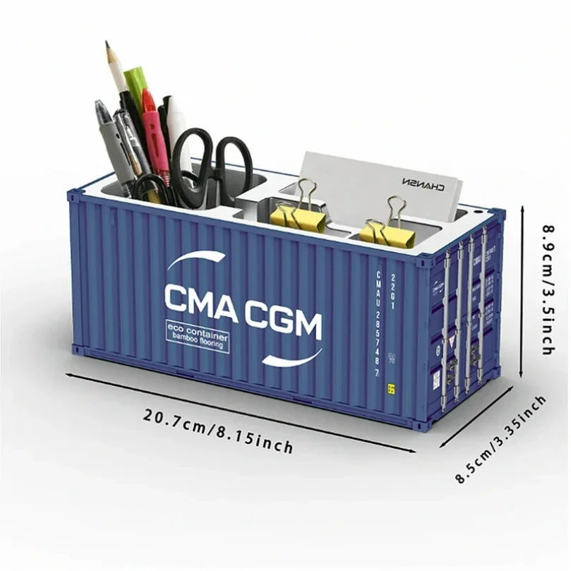 1/20 Scale Simulated Shipping Cargo Container Model Pen Holder Storage Box New Styles Plastic Storage Box Desktop Organizer