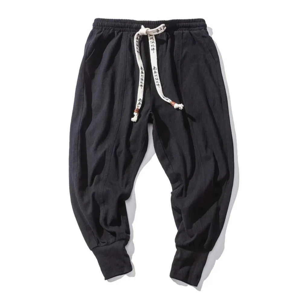 Cotton Harem Pants Men Streetwear Joggers New Baggy Drop-crotch