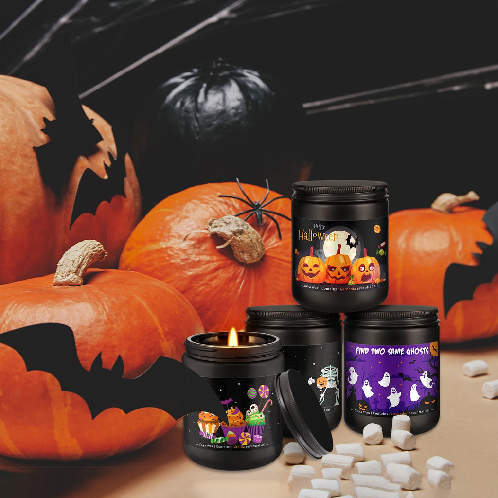 Halloween Candles, 4-Pack, 7oz