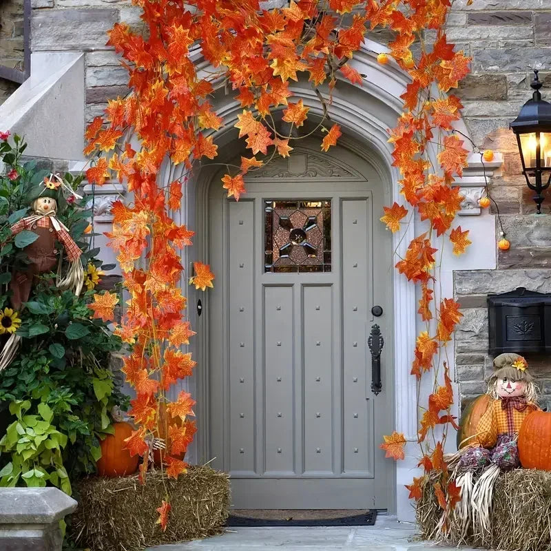 Fake Maple Leaf Garland Artificial Autumn Fall Hanging Vine
