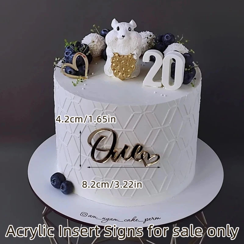 Acrylic Boy Girl Baby One Happy Birthday Cake Toppers Gold Baby 1st Birthday Cake Topper for Kids Birthday Party Cake Decoration