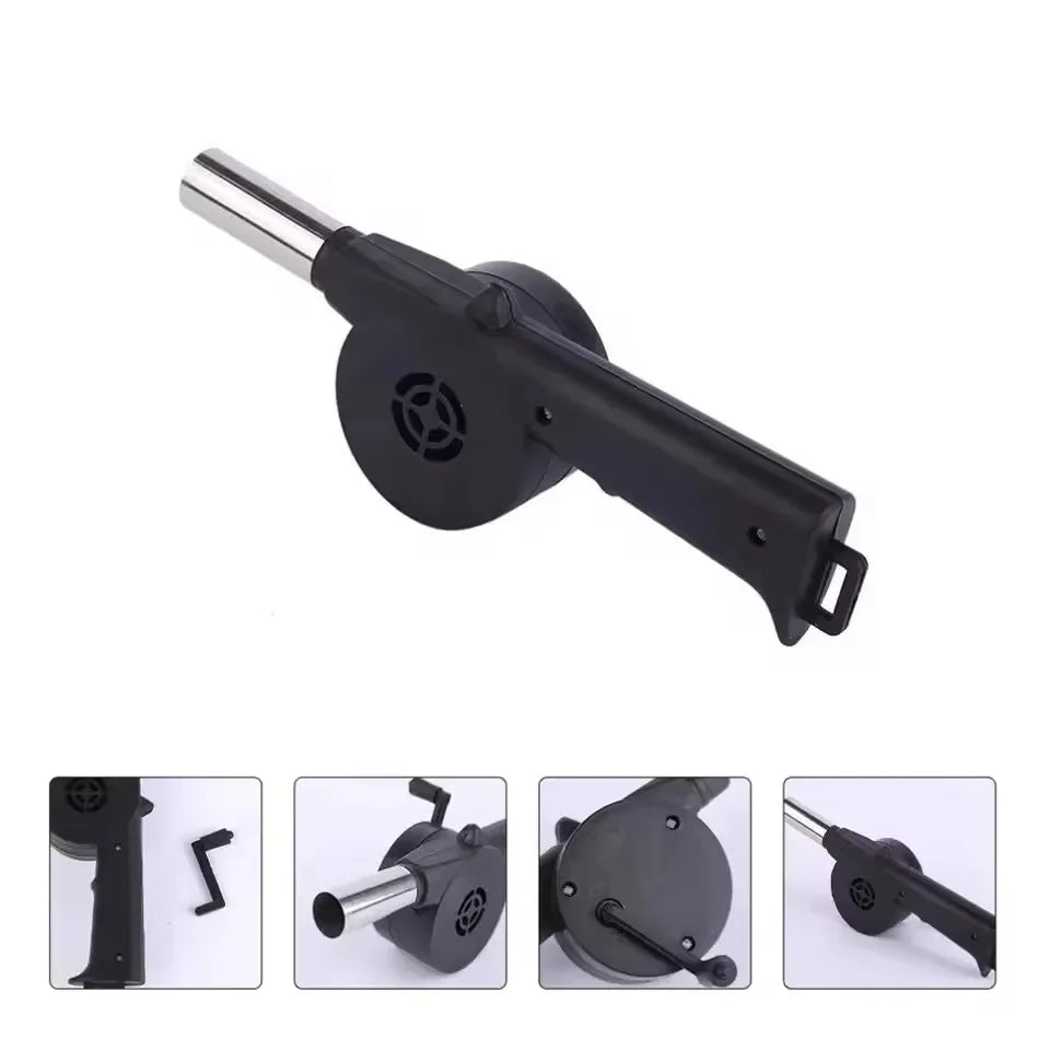 Outdoor Barbecue Fan Hand-cranked Air Blower Portable BBQ Grill Fire Bellows Tools Picnic Camping Accessories Barbeque