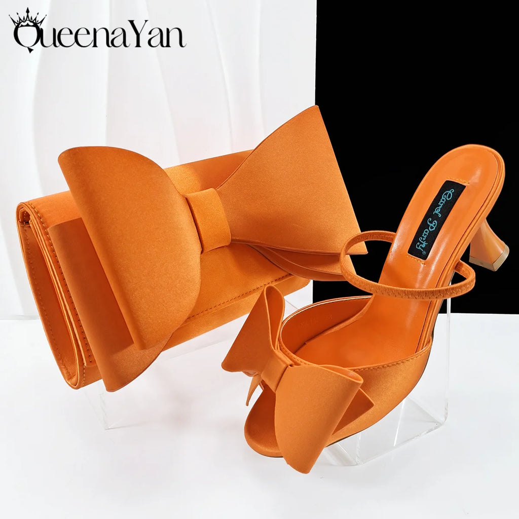 Italian Design Large Butterfly Knot Bag with Opening High
