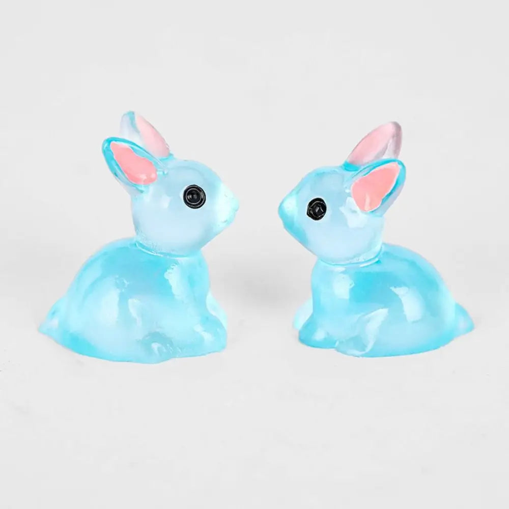 1PC DIY Cute Luminous Bunnies Microlandscape Gardening New Mini Rabbit Ornaments Home Decor Fairy Miniature Figurines
