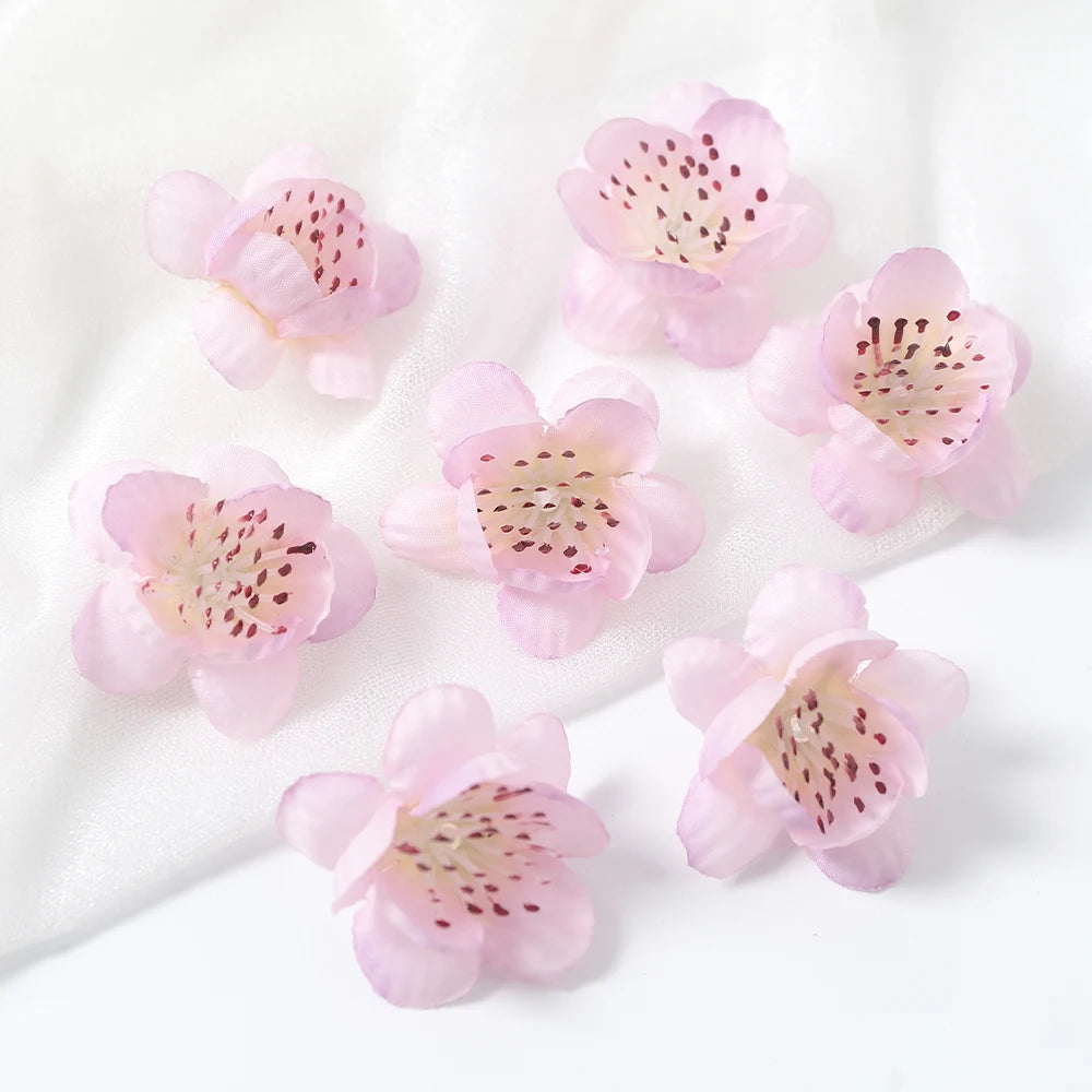 20/30Pcs Peach Blossom Artificial Flower Head For Wall Plant Home Room Decoration DIY Garland Valentine's Day Gift Wedding Decor