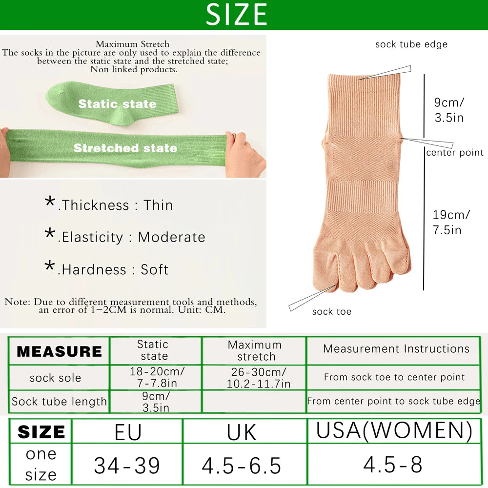 3 Pairs Women's Summer Toe Separator Socks - Pure Cotton, Antibacterial Anti-Odor, Breathable Mesh Design for Fungal Protection