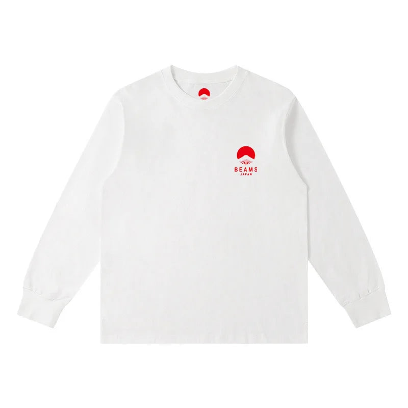 2025 Japanese Mount Fuji Small logo Embroidery Men/Women Unisex Long Sleeved T-shirt Cotton O-Neck Hoodie Loose Sweatshirt Tops
