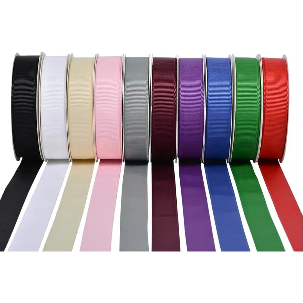 10 Meters Grosgrain Ribbon Solid Fabric for Gift Wrapping Wedding Bows Decoration Hair Sewing Supplies DIY Crafts Accessories