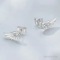 925 Sterling Silver Zircon Wing Stud Earrings For Women Retro Classic Grace Jewelry Fashion Party Wedding Holiday Gifts