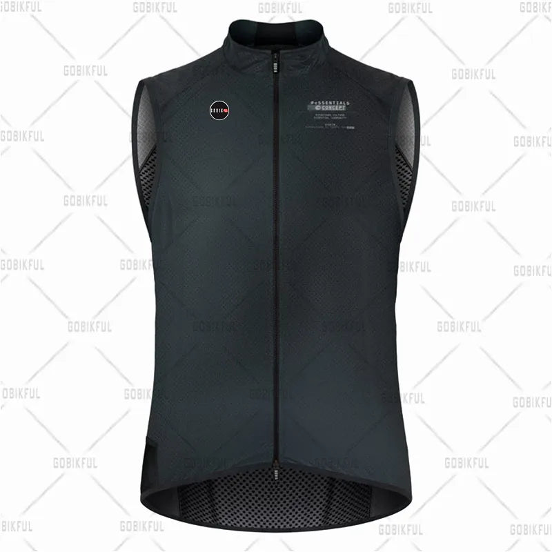 Gobikful Sleeveless Bike Front Windproof Back Breathable Maillot Ciclismo Bike Sweatshirt Jersey Bike Clothing vest unisex