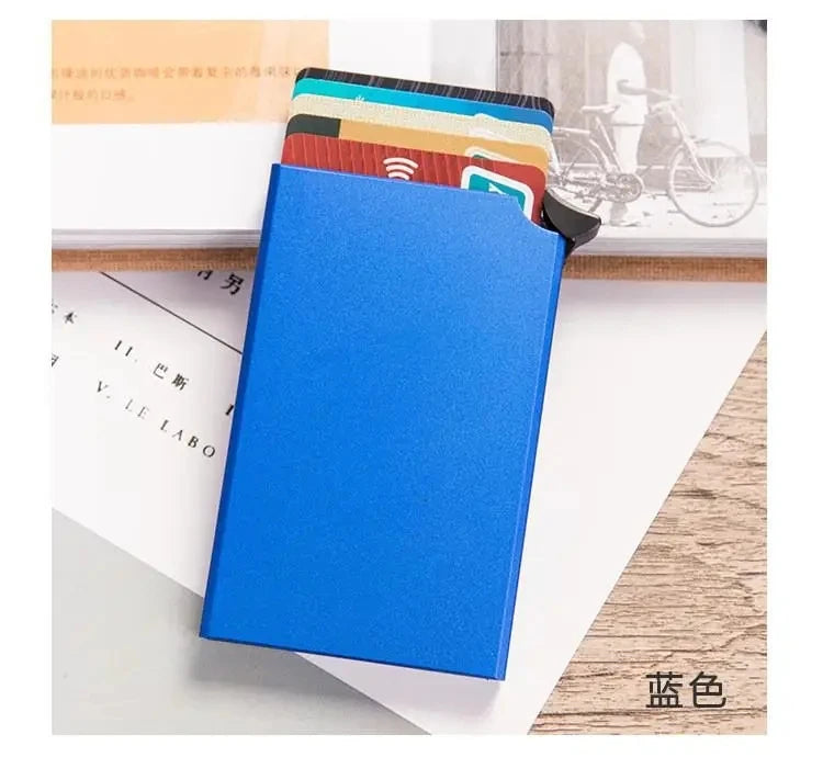 Rfid Wallet aluminum Metal Credit Business Mini Card Wallet 2024 Dropshipping Man Women Smart Wallet Business Card Holder