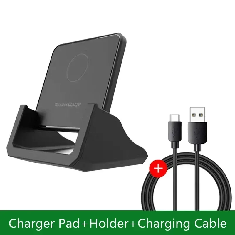 15W Wireless Charger Pad Stand Desktop Ultra-thin Mobile Phone Fast Charging Dock Station For iPhone 15 14 13 12 Samsung Xiaomi