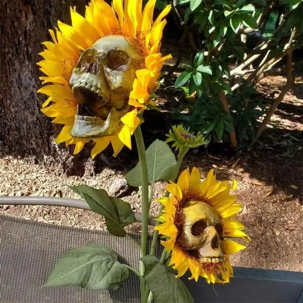 Creepy Skull Sunflower Flowers Skull Festival Art Craft Garden