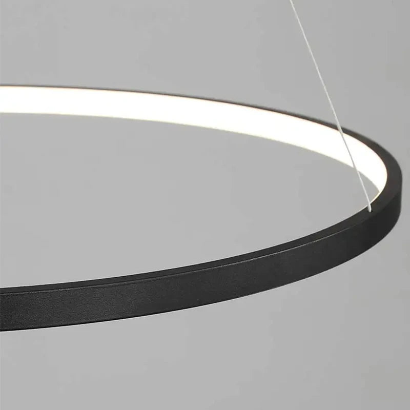 Modern Round LED Chandelier Black/White - Dimmable Pendant Light