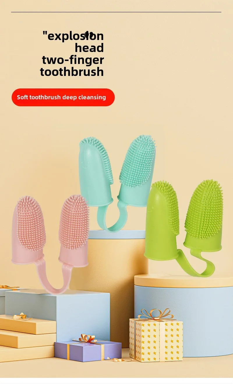 Finger Cover Pet Toothbrush Oral Cleaning Dog Toothbrush Flexible Durable Finger Toothbrush Pet Cleaning and Beauty Accessories