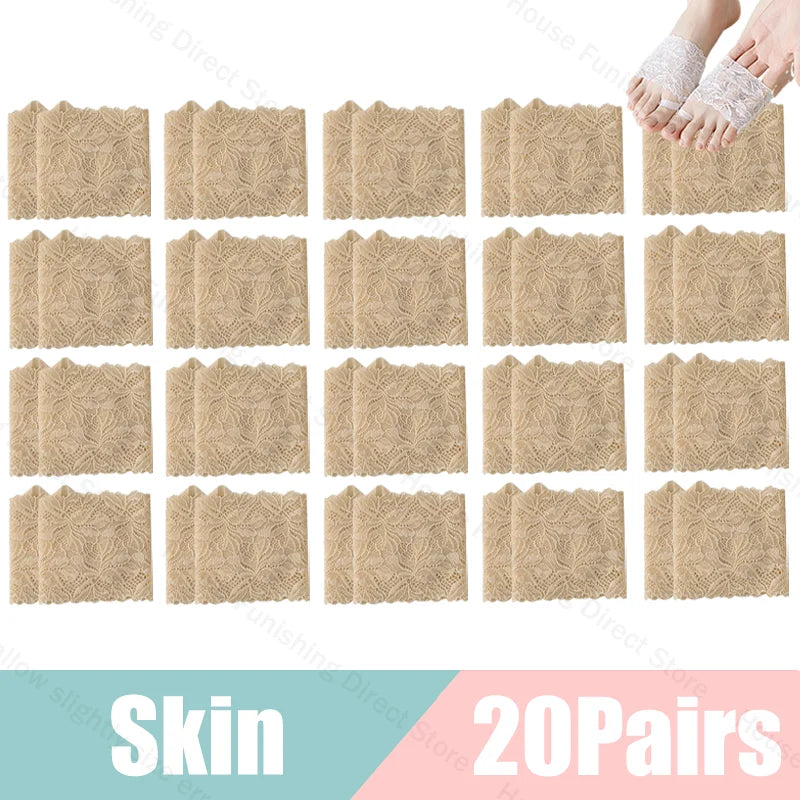 Summer Thin Lace Invisible Socks Split Toe Forefoot Socks for Women High Heel Slippers Shoes Breathable Lace Socks for Halloween