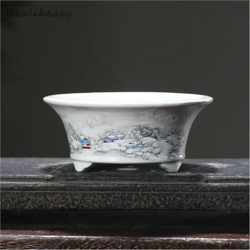 6Size Purple Sand Flower Pot Ceramic Bonsai Pot Handmade Succulent Flower Pot Chinese Landscape Flower Pot Home Decor LE302