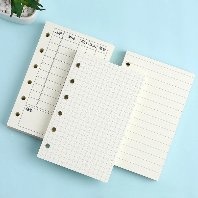 A7 6Holes Loose Leaf Notebook Refill Spiral Binder Inner