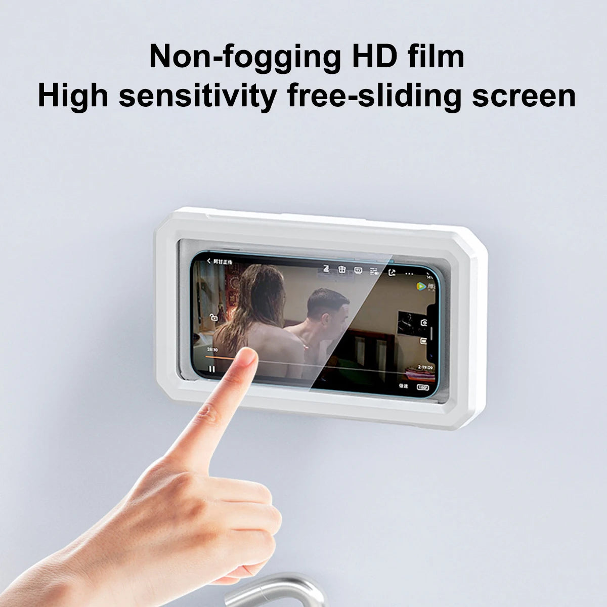 Adjustable Waterproof Shower Phone Holder 360 Degree Rotation Wall Mirror Mount Mobile Phone Holder for Bathroom Bathtub Kitchen