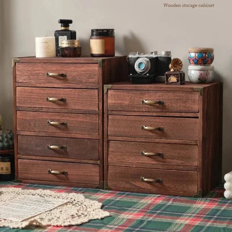 Wooden Desk Organizer with Drawers