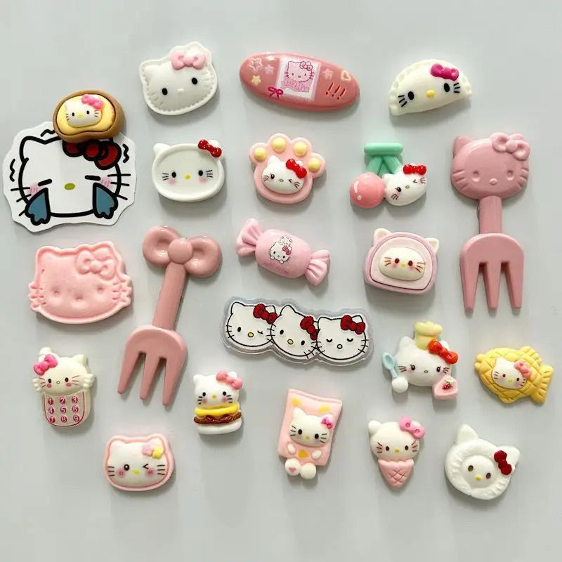 Hello Kitty Refrigerator Magnet Cute Cartoon Cute Cartoon Resin Material Magnetic Tile Fashion Personality Small Accessories