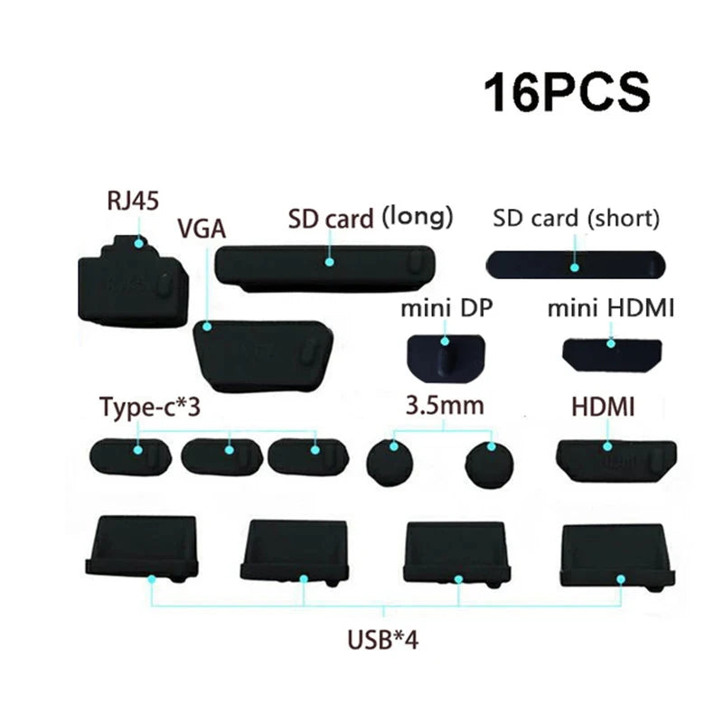 /set Universal Anti Dustproof Notebook Port Plug Silicone