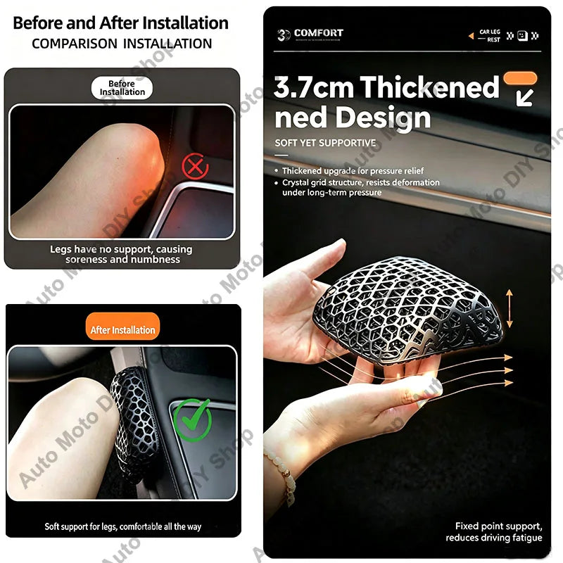 For Car Leg Rest Cushion Universal Knee Pad Thickened Breathable