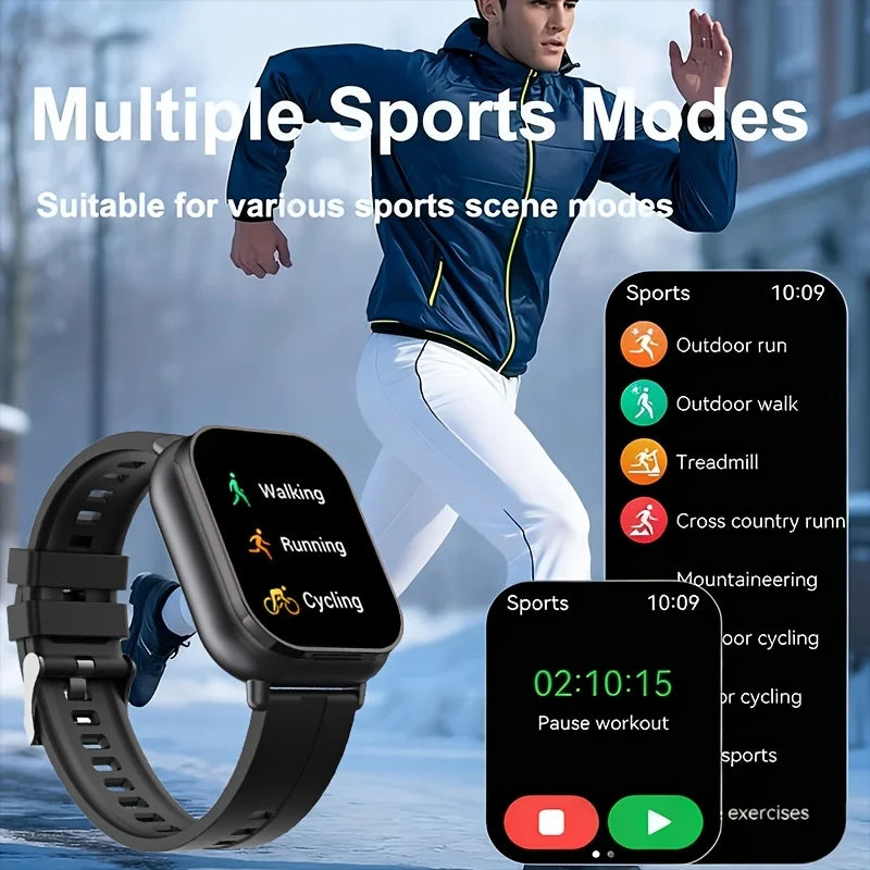 2-in-1 Smart Watch with Hidden Wireless Earbuds Compatible for