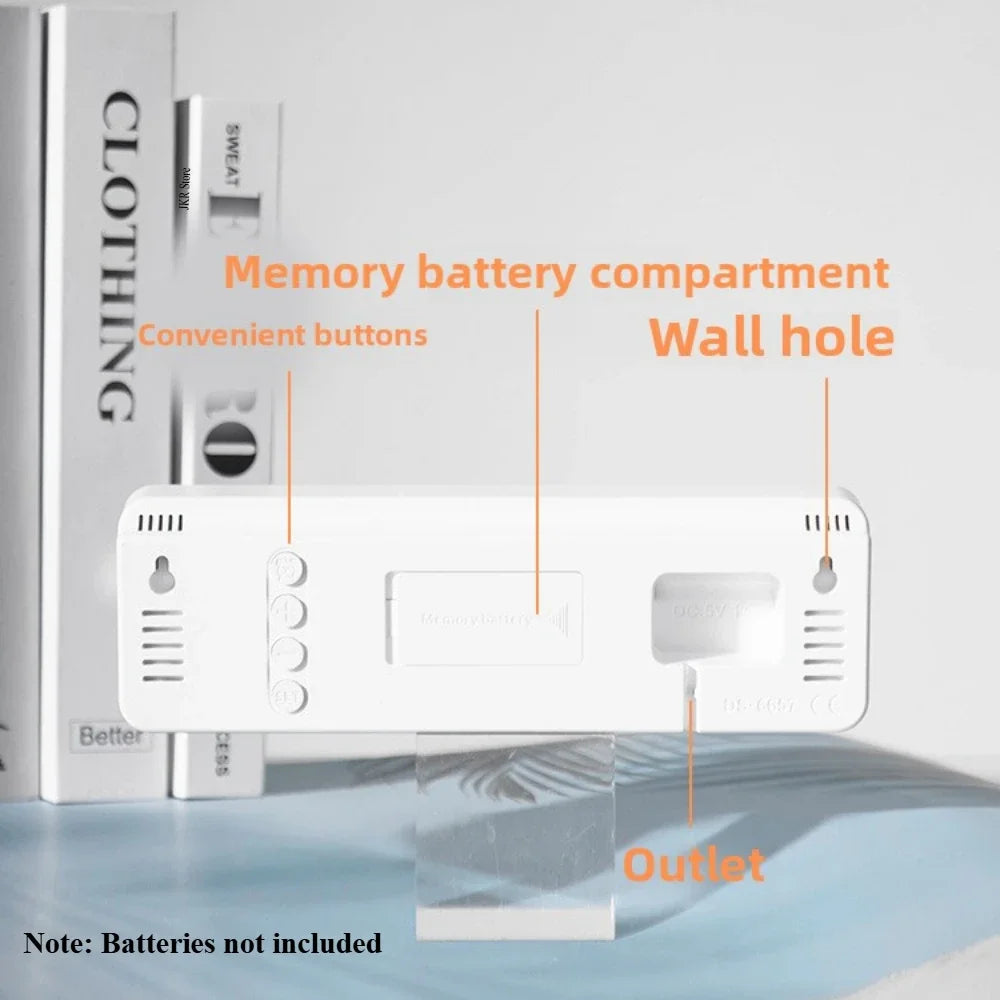 Hot 9 Inch Large Digital Wall Clock USB Powered TEMP Humidity Week Auto Dimmer DST Table Clock 12/24H Electronic LED Alarm Clock