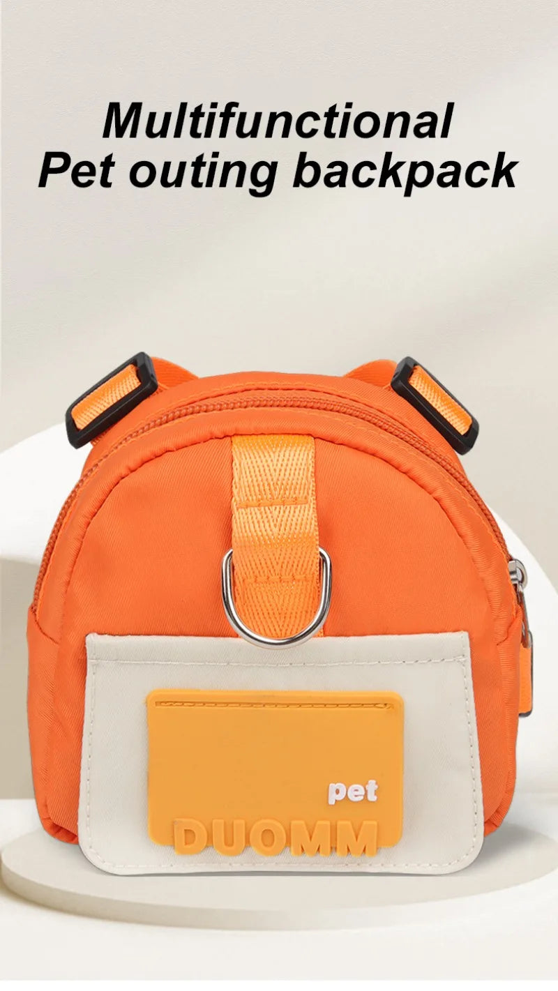 Cute Adjustable Pet Backpack with Harness Leashes Outdoor Travel Portable Dog Training Treat Pouch Pet Puppy Snack Storage Bags