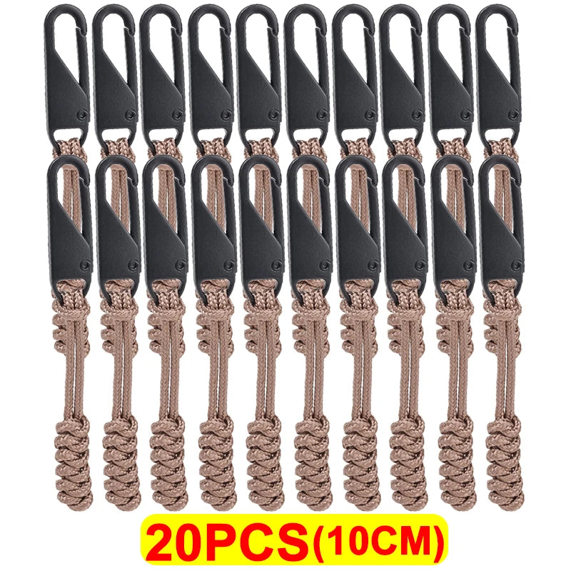 Universal Metal Zipper Pull Outdoor Bag Zipper Pull Head Umbrella Rope Woven Zipper Replaceable DIY Craft Sewing Tool Repair Kit