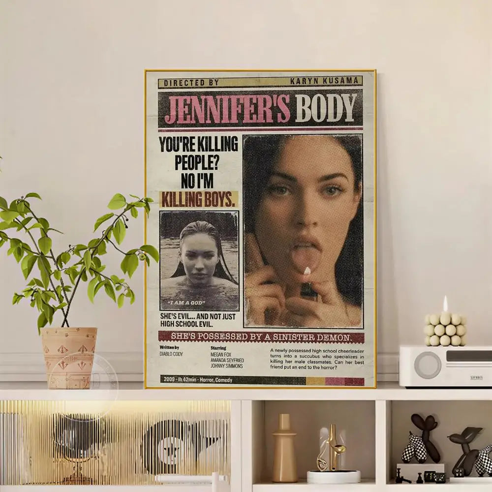 Pop Movie Jennifer Body Poster Versatile HD Waterproof Wall Art Self-Adhesive Decor for Any Space Ideal Gift
