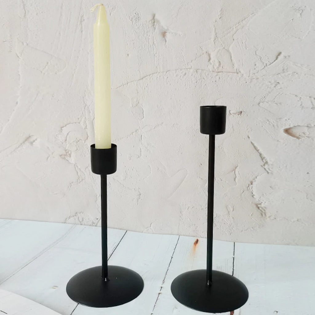 Candle Holder 2Pcs Metal Candlestick Holder for Taper Candle Decorative Black Candle Holder for Home Decor Wedding Dinning Party